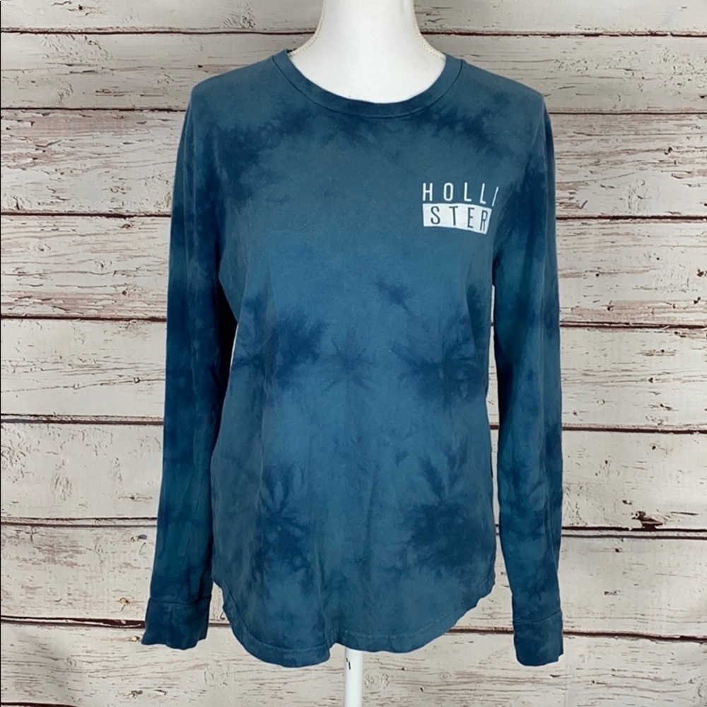 Hollister Blue Tie Dye Long Sleeve Shirt Small